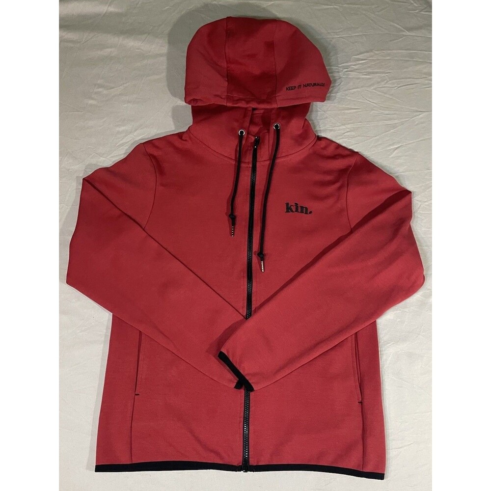 Kin Women’s Maroon Zip Up Hoodie With Satin Hood Lining Small